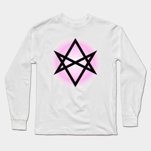 Unicursal Hexagram Pink Long Sleeve T-Shirt